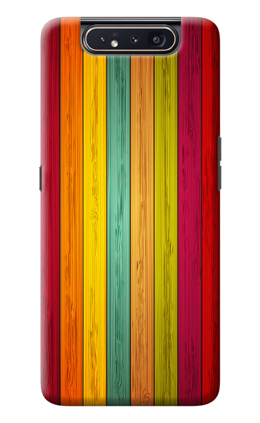 Multicolor Wooden Samsung A80 Back Cover