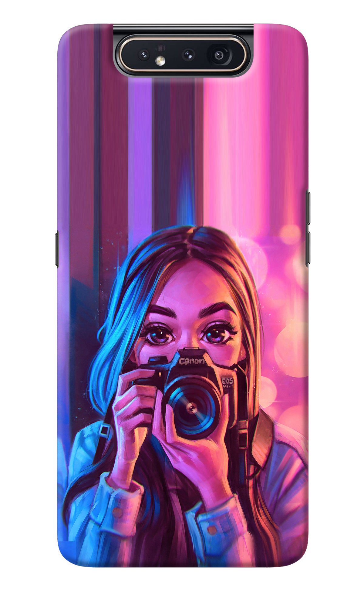 Girl Photographer Samsung A80 Back Cover