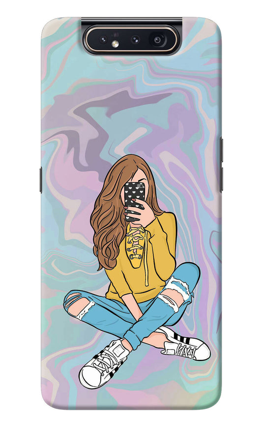 Selfie Girl Samsung A80 Back Cover