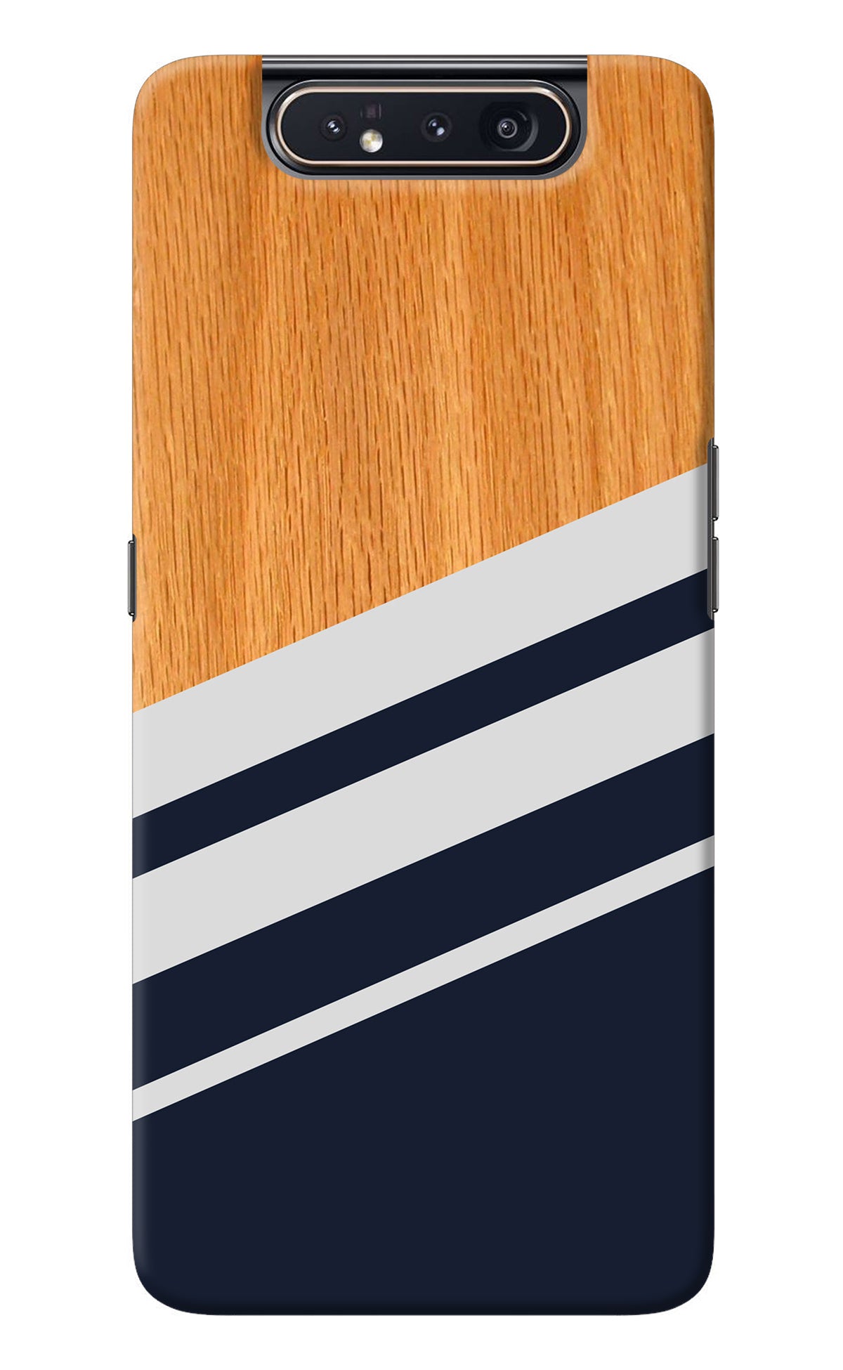 Blue and white wooden Samsung A80 Back Cover