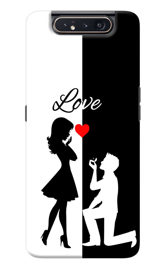 Love Propose Black And White Samsung A80 Back Cover