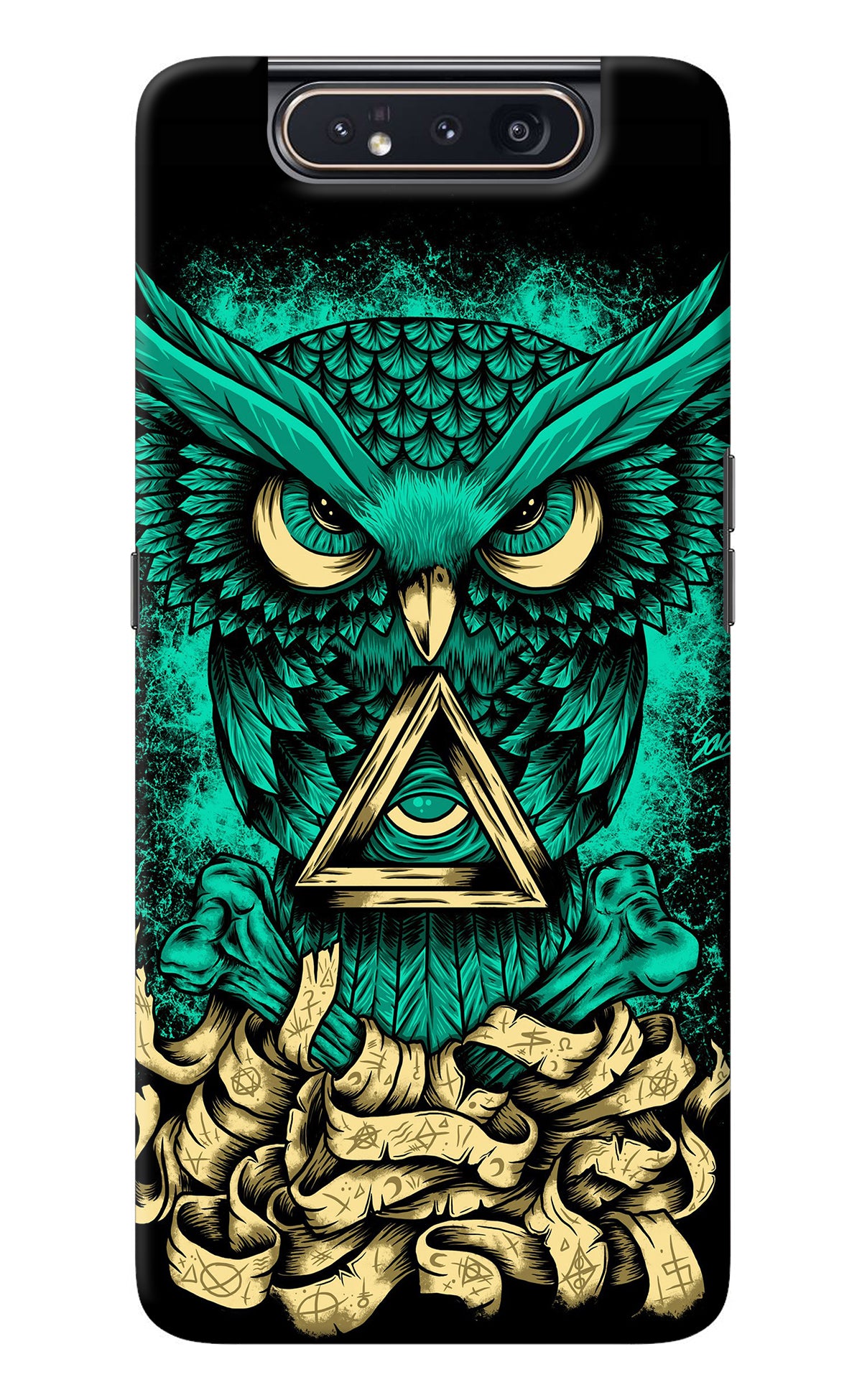 Green Owl Samsung A80 Back Cover