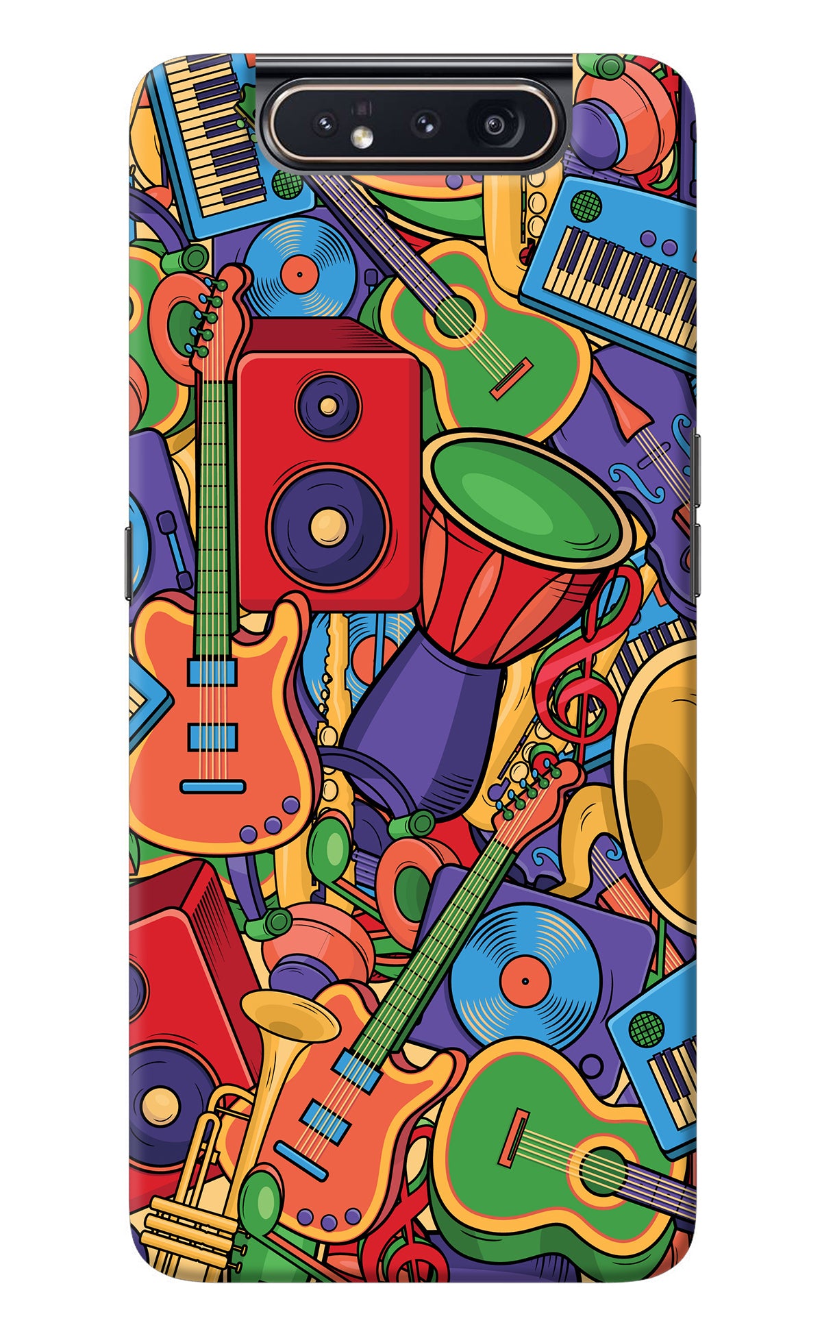 Music Instrument Doodle Samsung A80 Back Cover