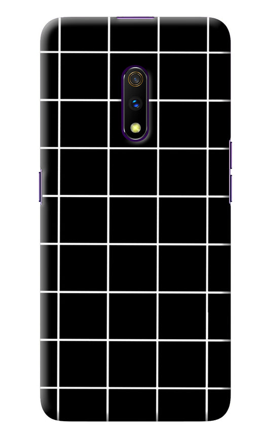 White Grid Realme X Back Cover