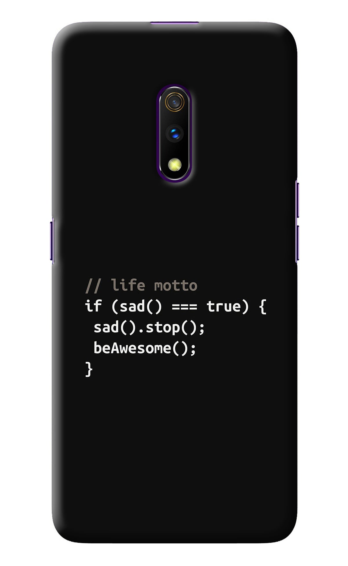 Life Motto Code Realme X Back Cover