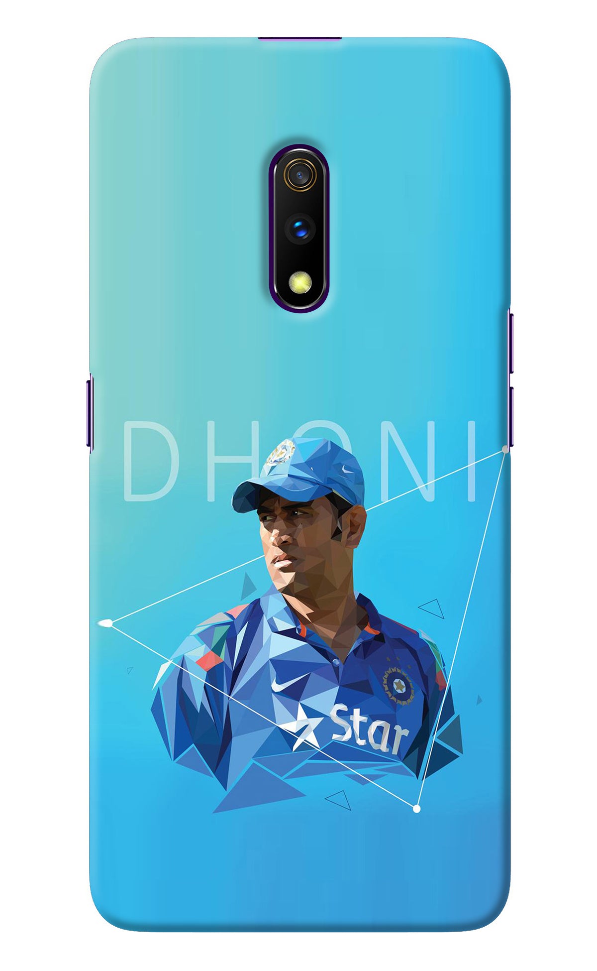 Dhoni Artwork Realme X Back Cover