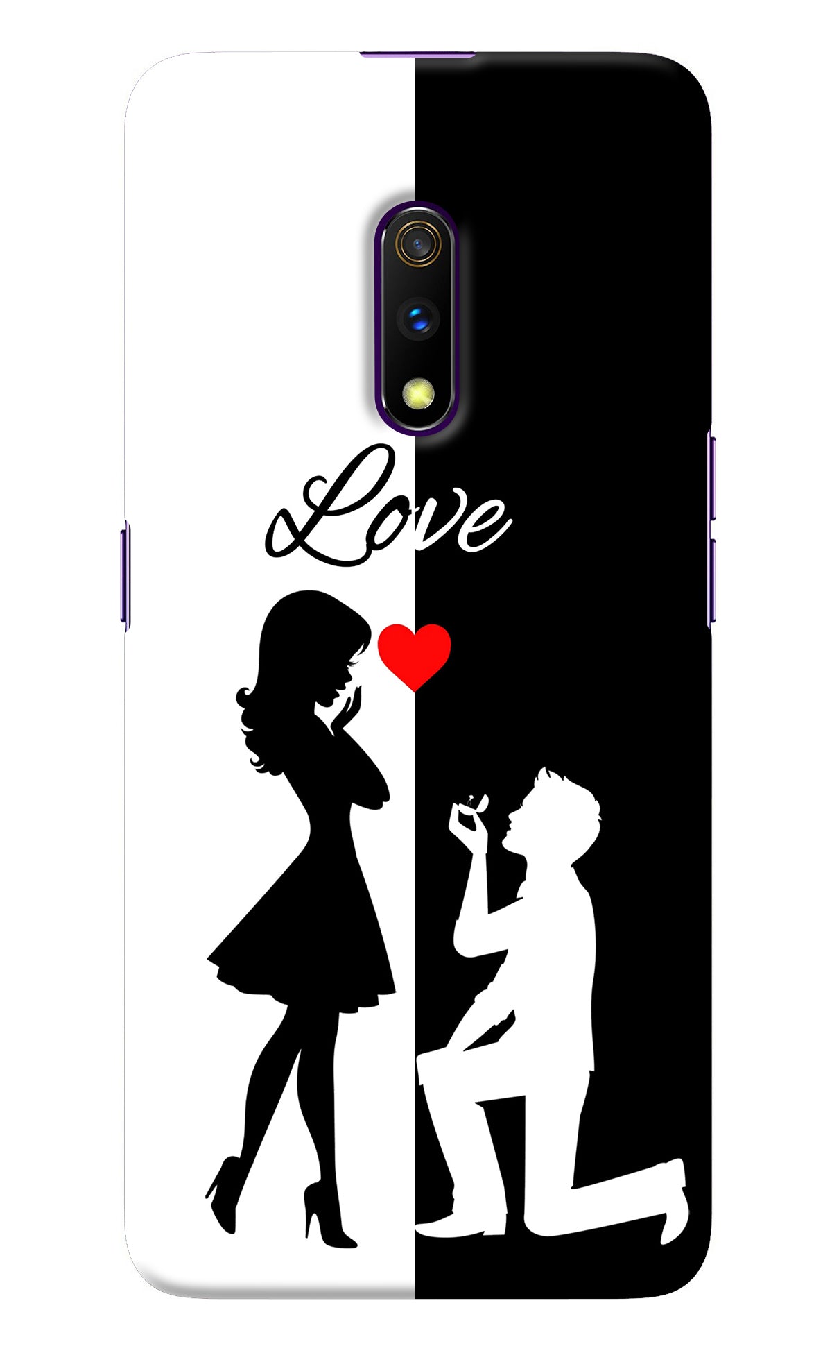 Love Propose Black And White Realme X Back Cover