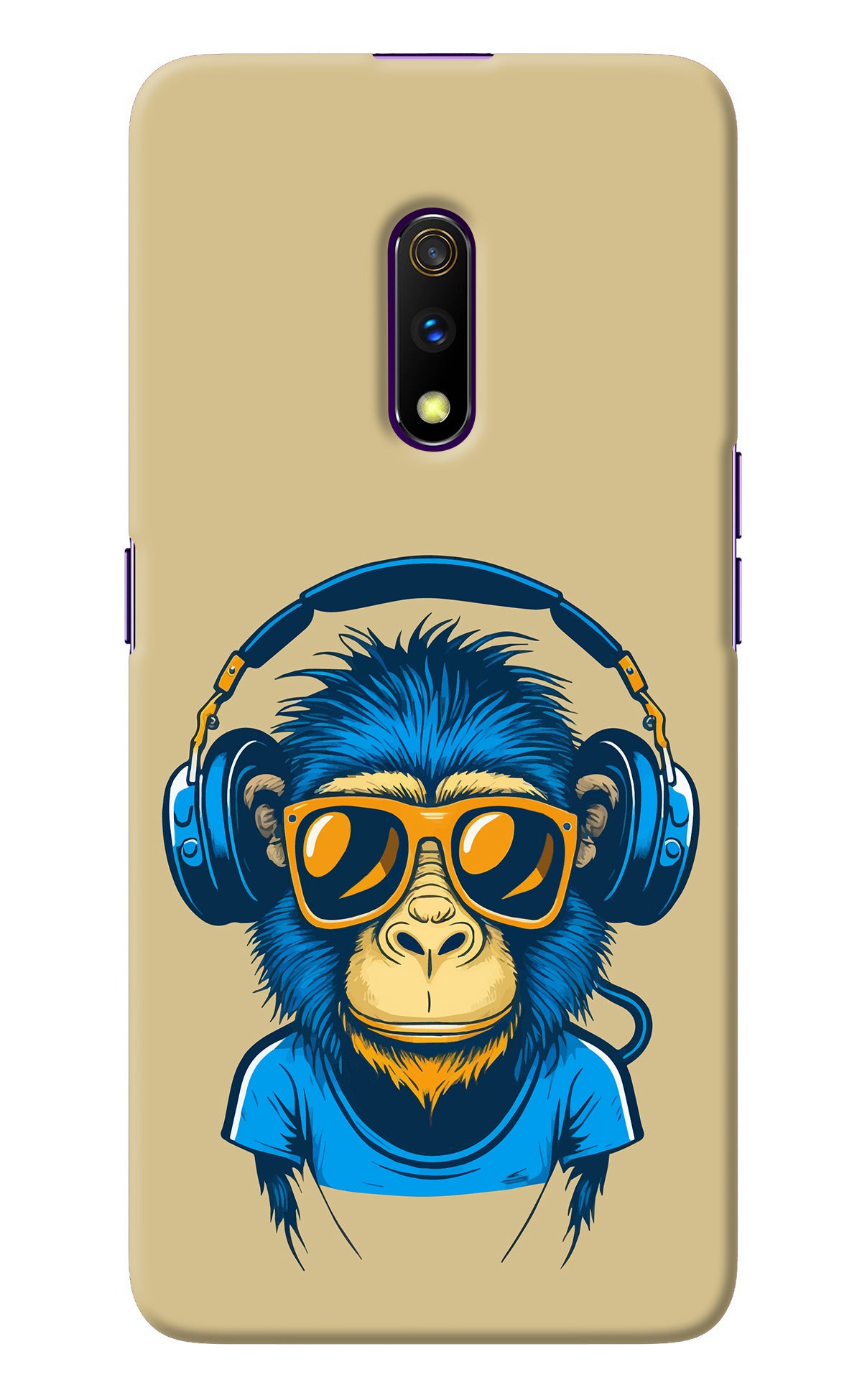 Monkey Headphone Realme X Back Cover