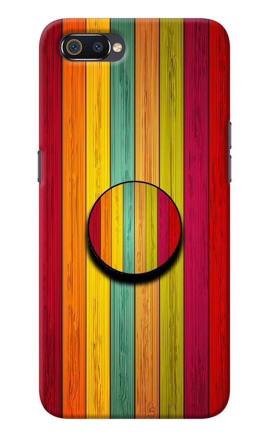 Multicolor Wooden Realme C2 Pop Case