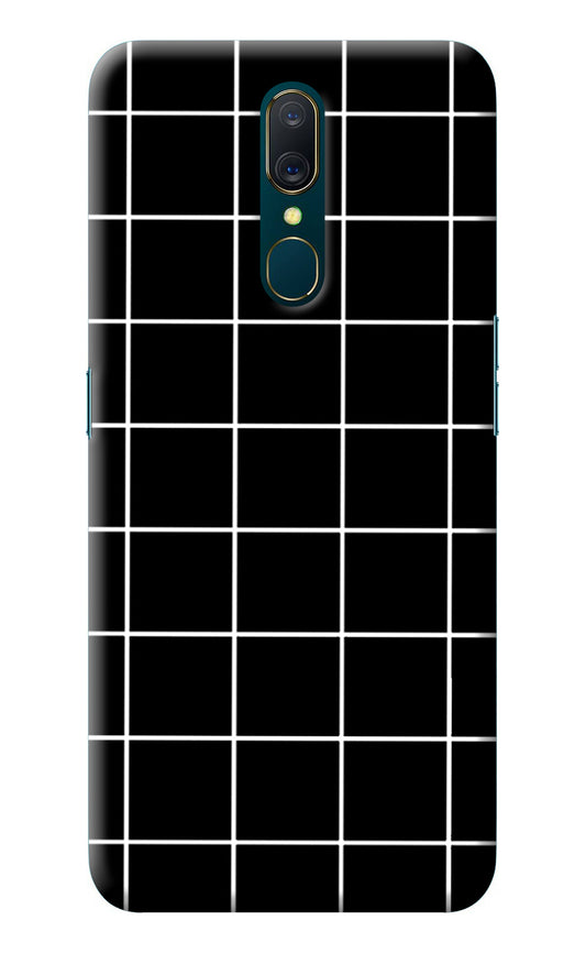 White Grid Oppo A9 Back Cover
