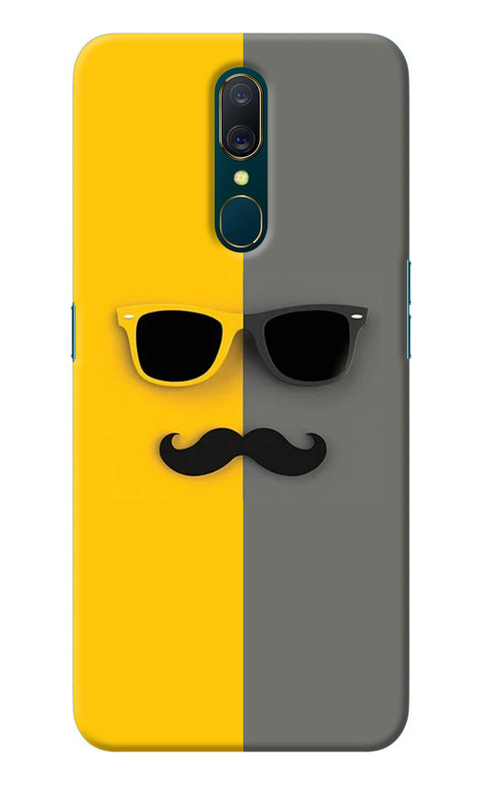 Sunglasses with Mustache Oppo A9 Back Cover