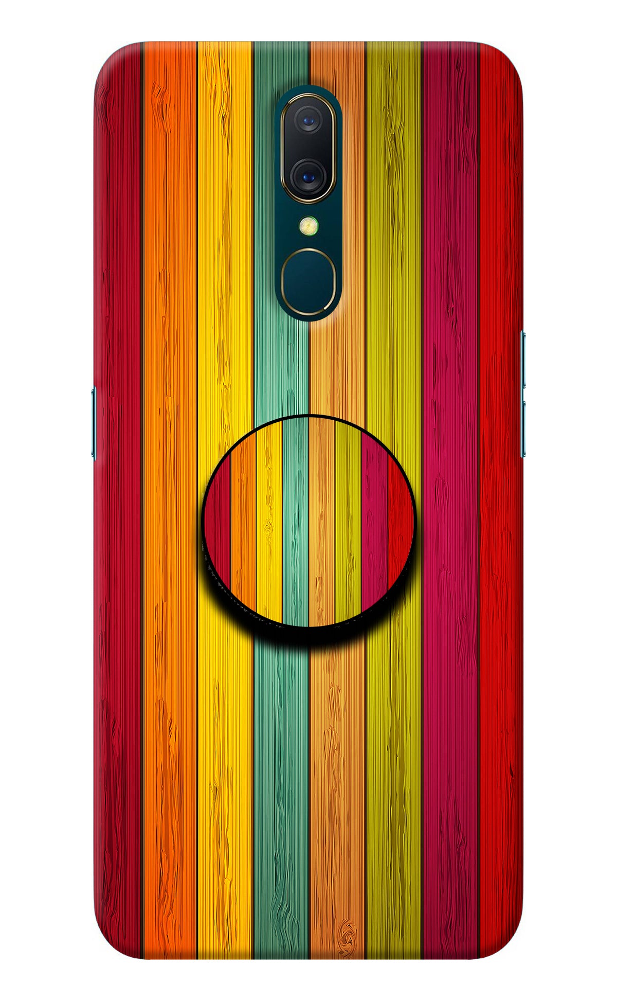 Multicolor Wooden Oppo A9 Pop Case