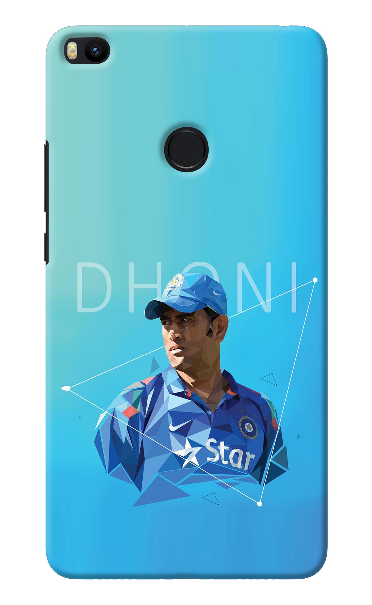 Dhoni Artwork Mi Max 2 Back Cover