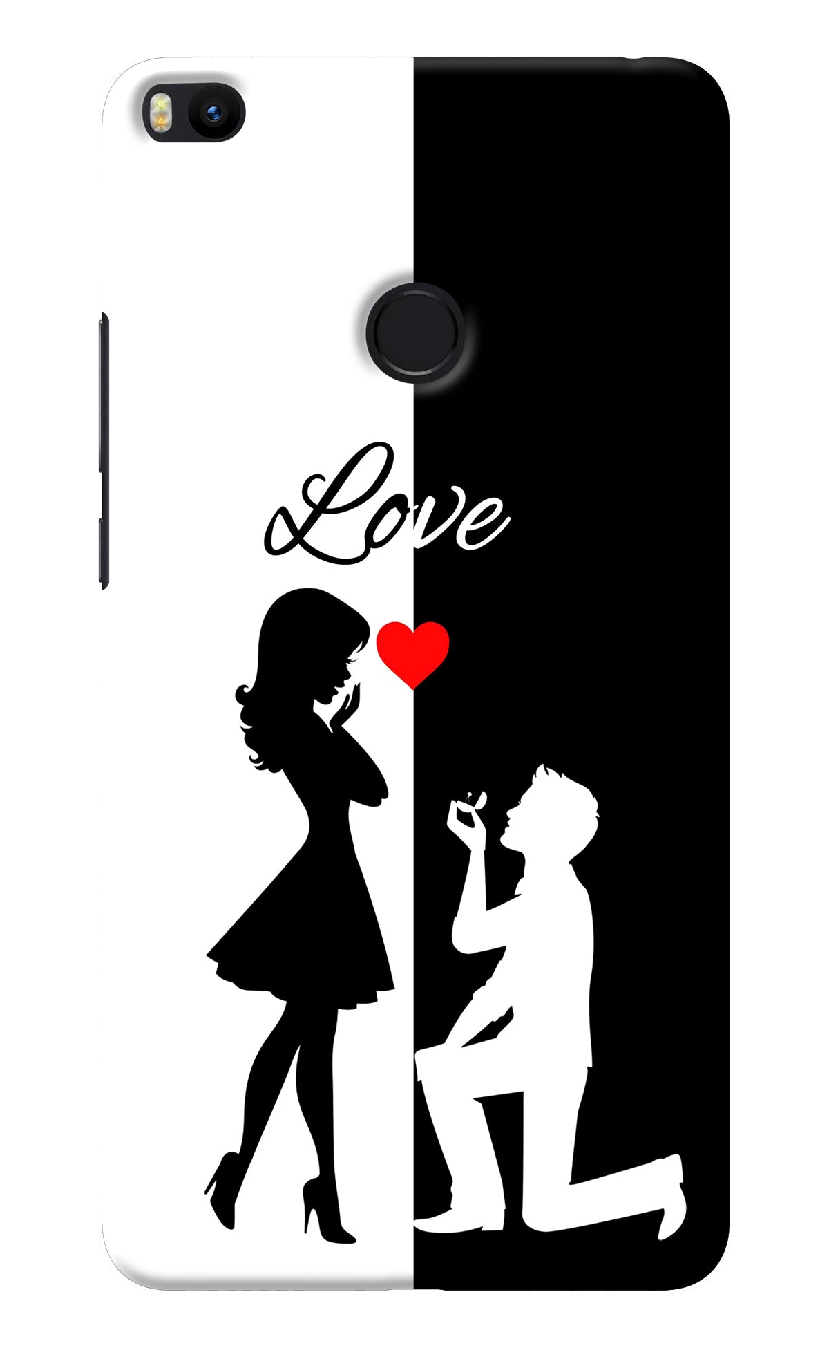 Love Propose Black And White Mi Max 2 Back Cover