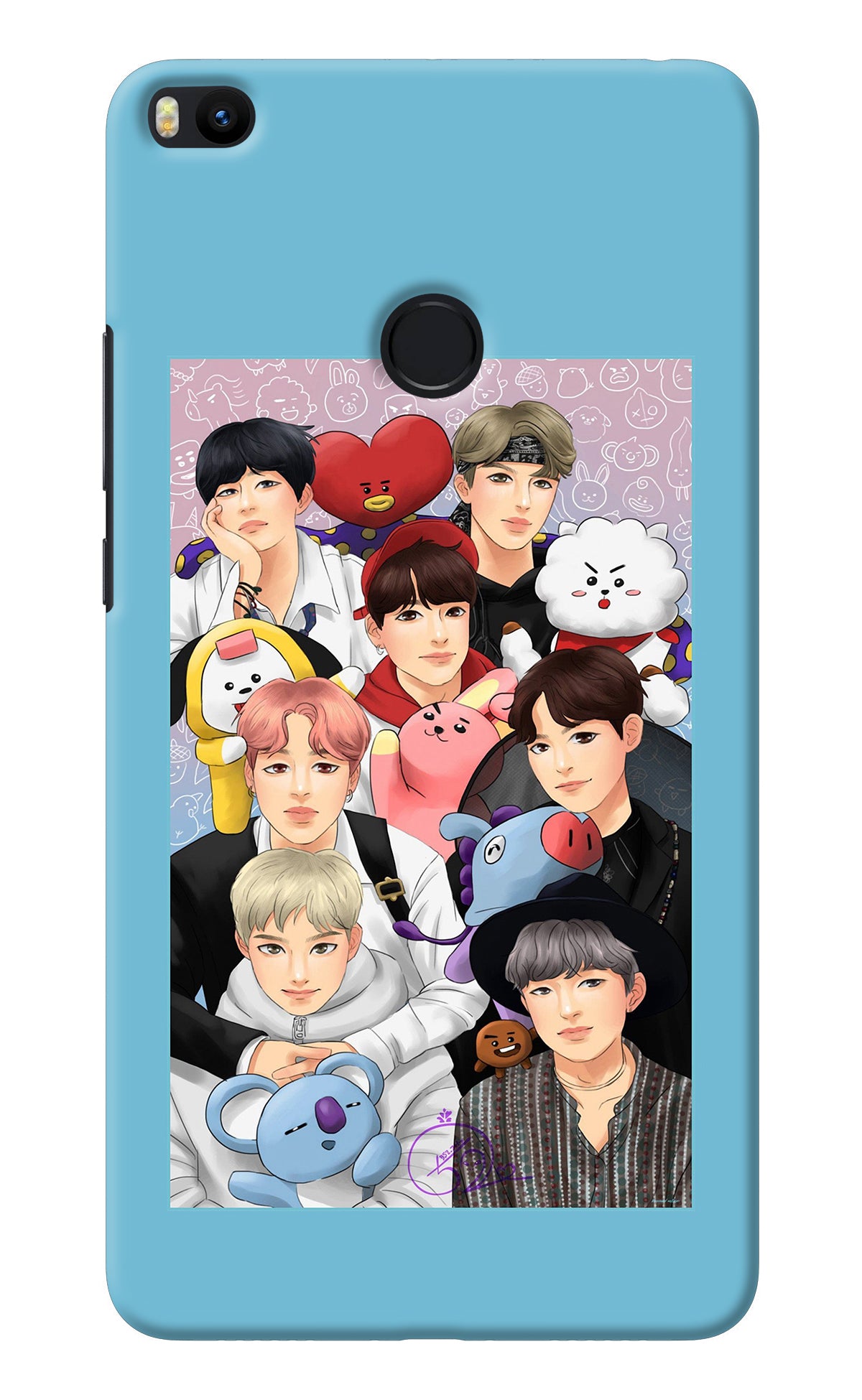 BTS with animals Mi Max 2 Back Cover