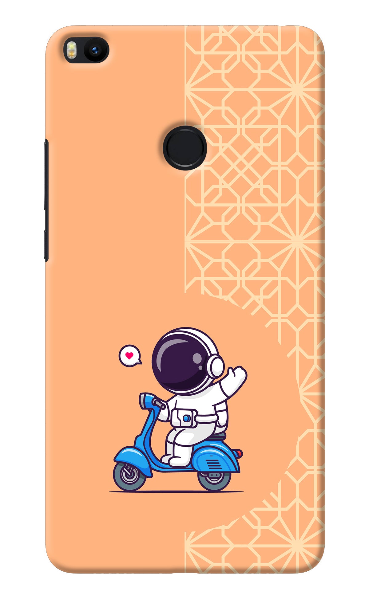 Cute Astronaut Riding Mi Max 2 Back Cover