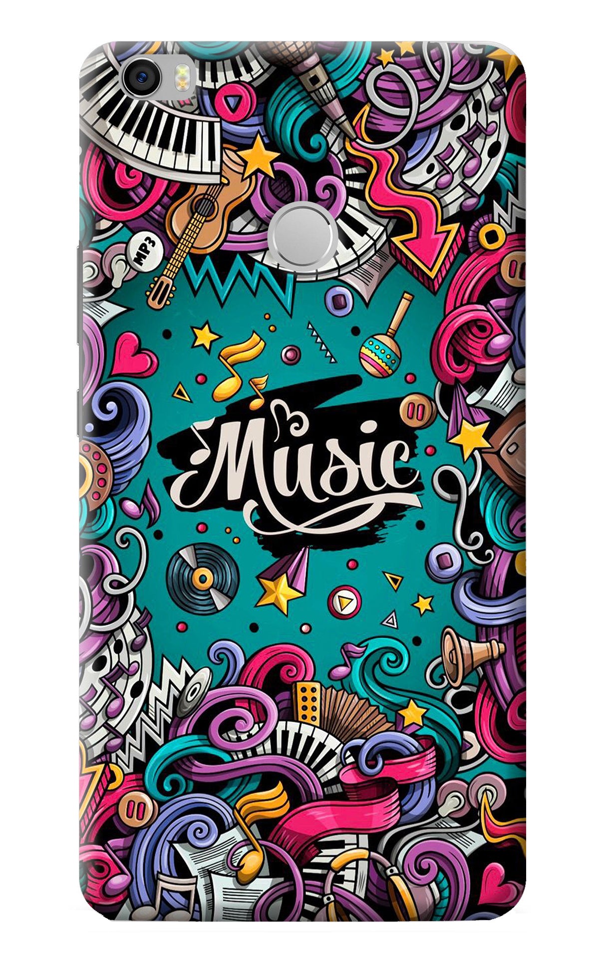 Music Graffiti Mi Max Back Cover