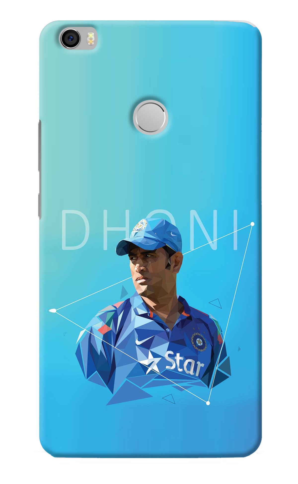 Dhoni Artwork Mi Max Back Cover