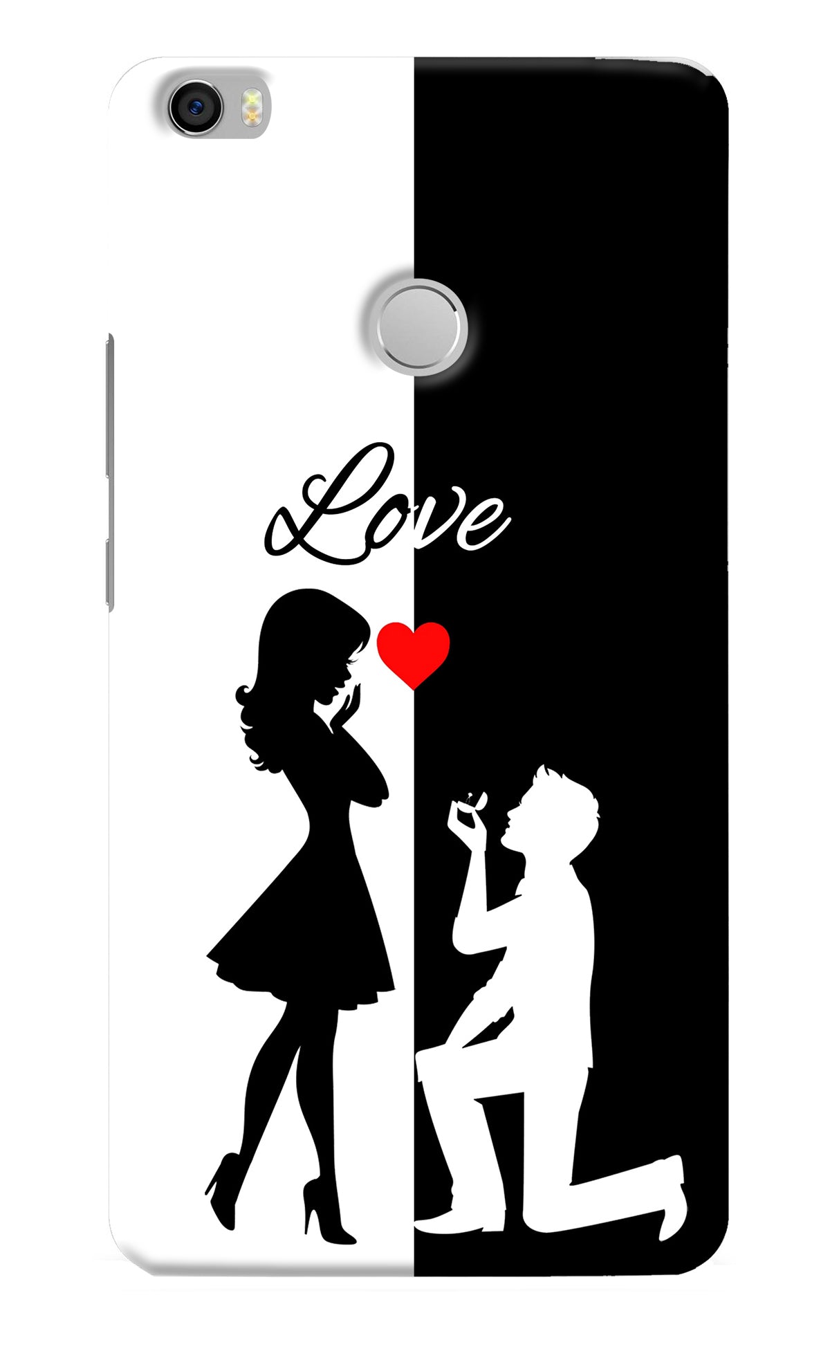 Love Propose Black And White Mi Max Back Cover