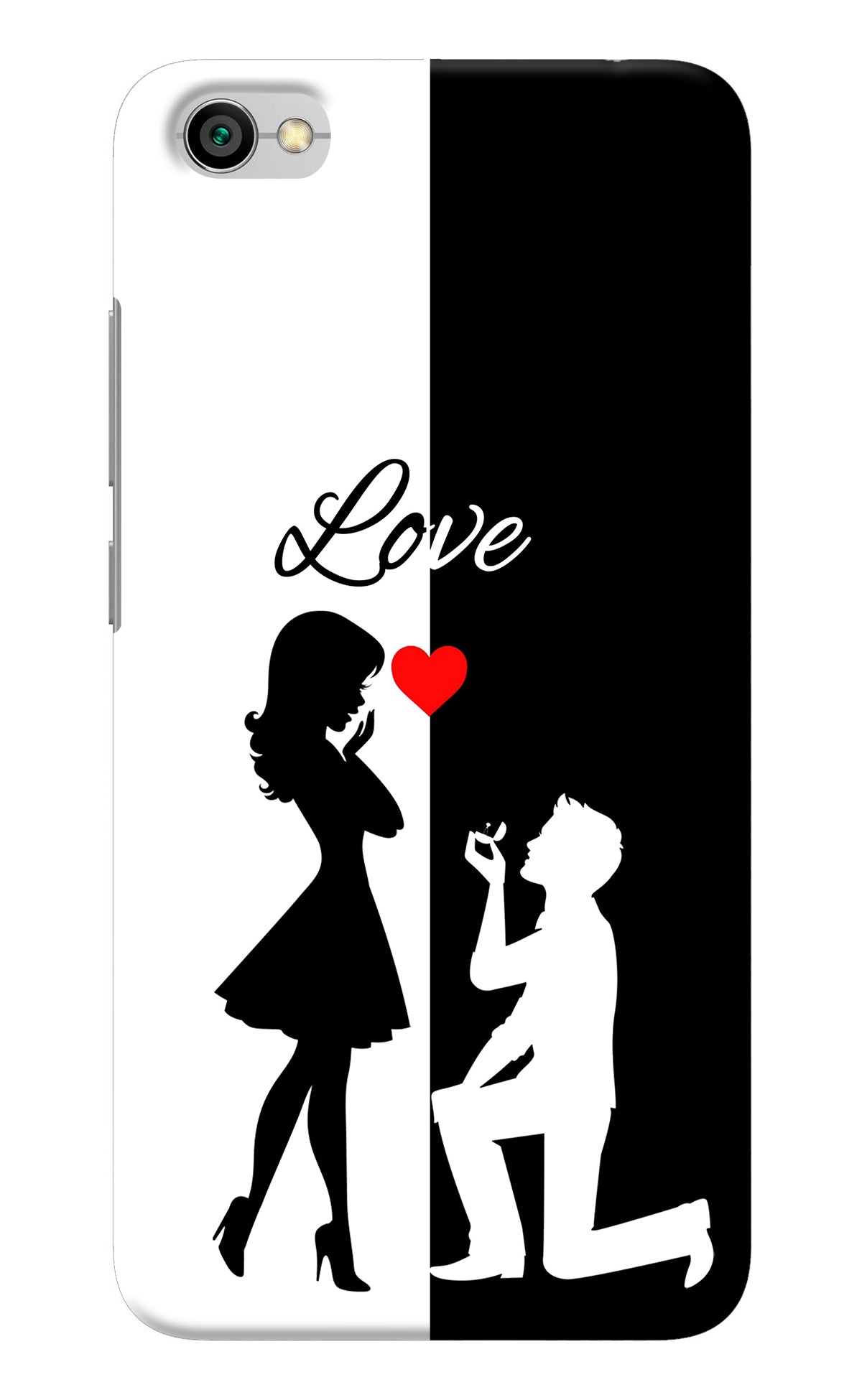 Love Propose Black And White Redmi Y1 Lite Back Cover