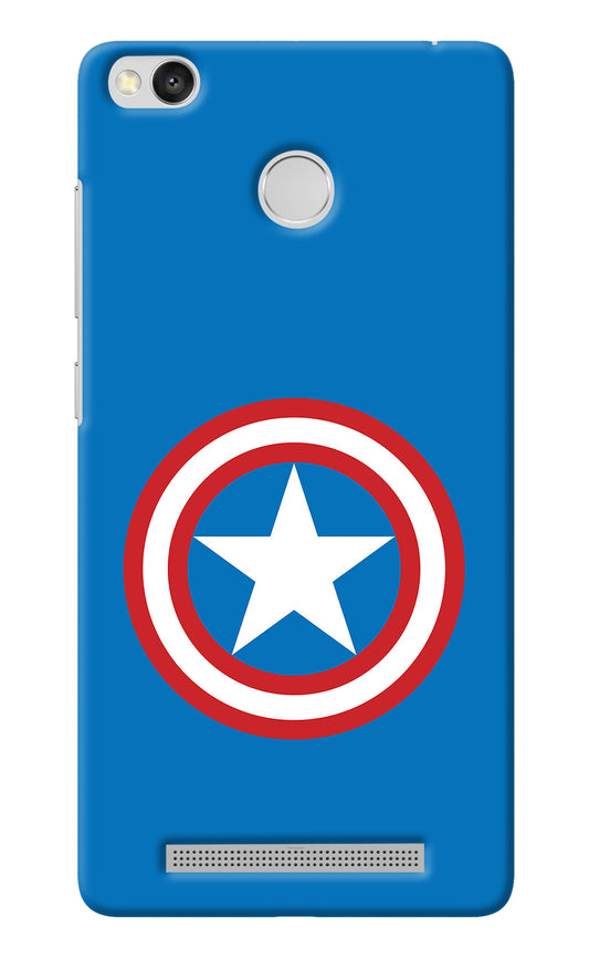 Captain America Logo Redmi 3S Prime Back Cover