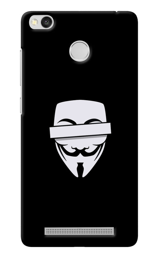 Anonymous Face Redmi 3S Prime Back Cover