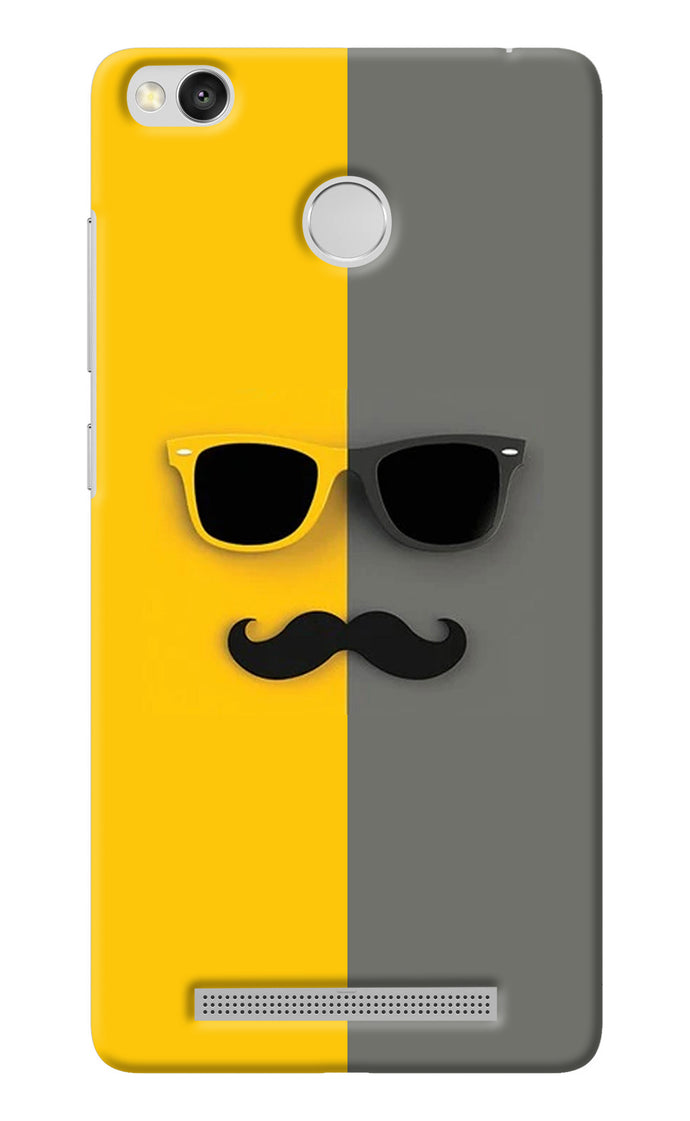 Sunglasses with Mustache Redmi 3S Prime Back Cover