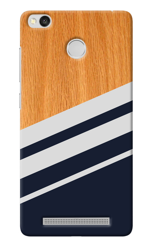 Blue and white wooden Redmi 3S Prime Back Cover