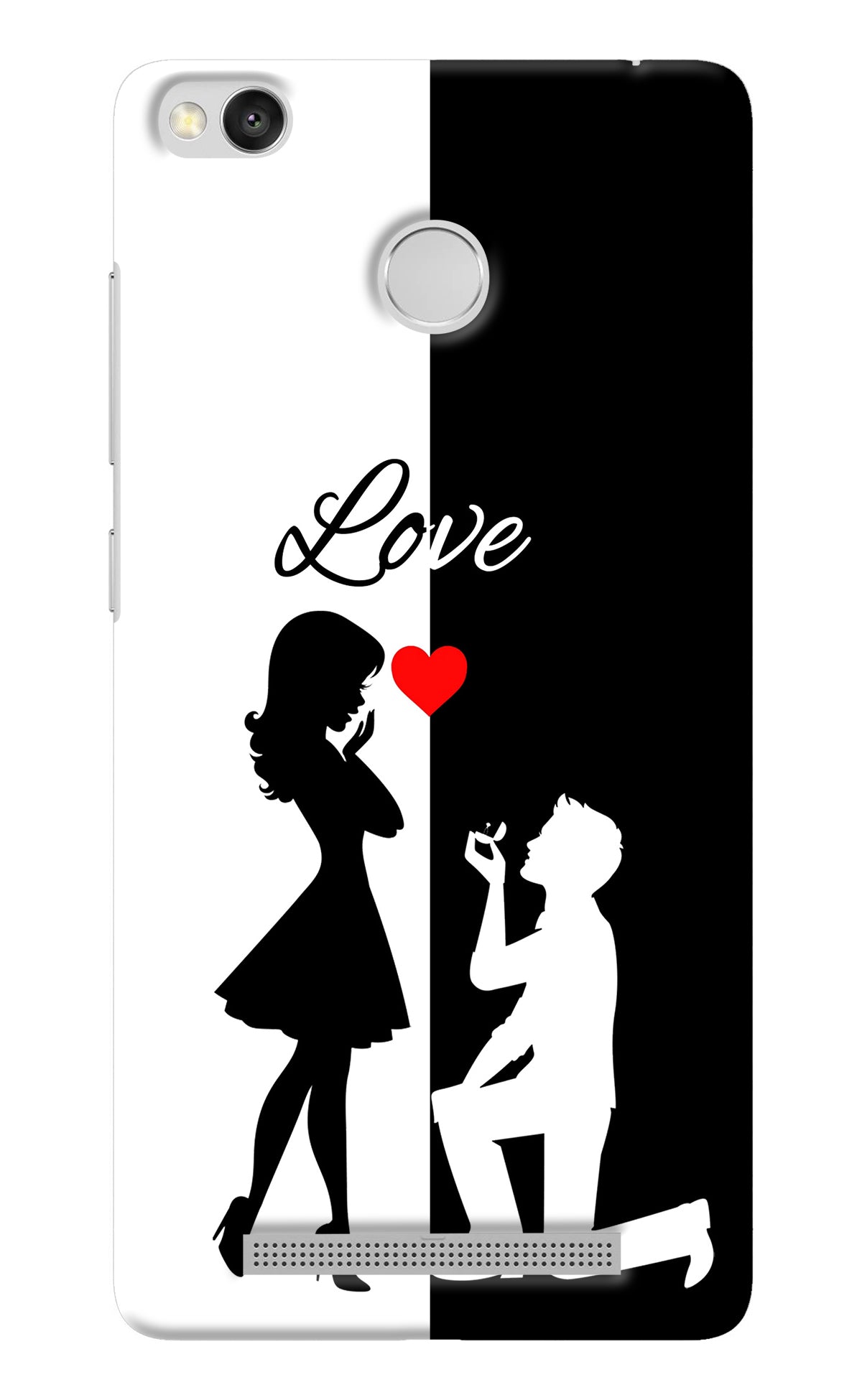 Love Propose Black And White Redmi 3S Prime Back Cover