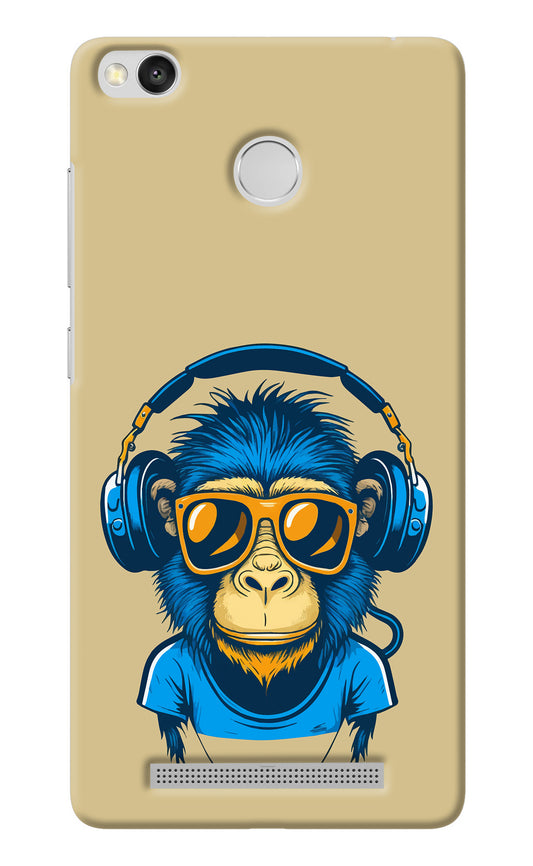 Monkey Headphone Redmi 3S Prime Back Cover