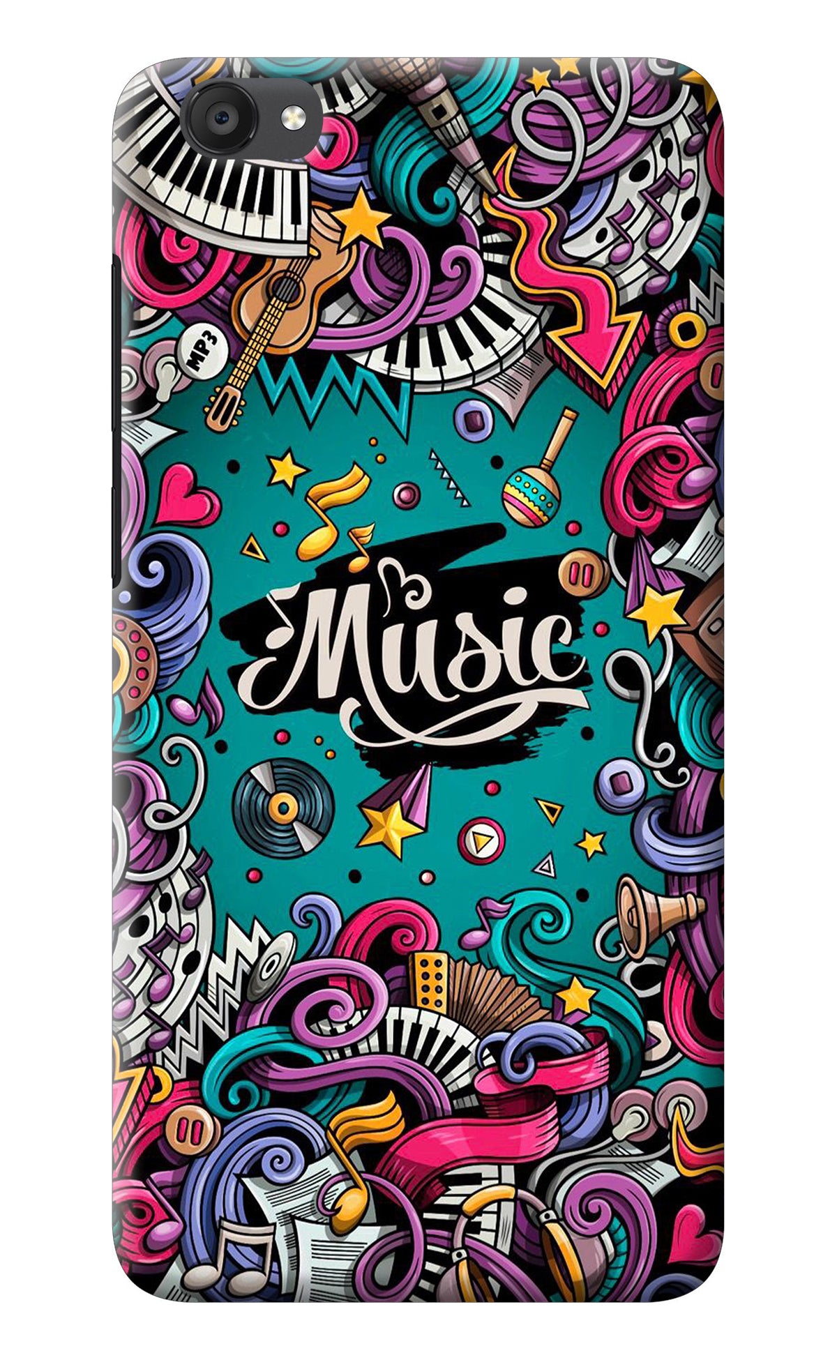 Music Graffiti Vivo Y55s Back Cover