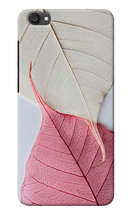 White Pink Leaf Vivo Y55s Back Cover