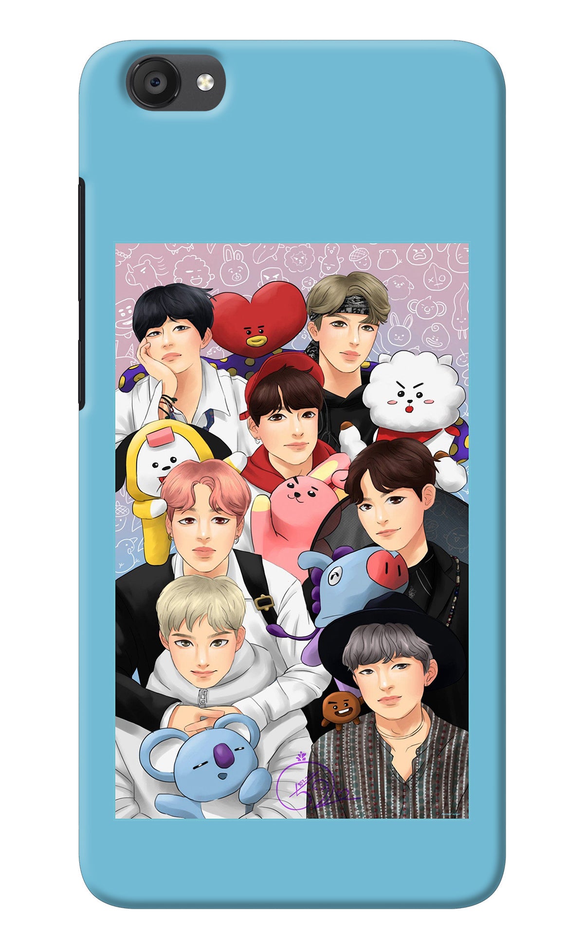 BTS with animals Vivo Y55s Back Cover