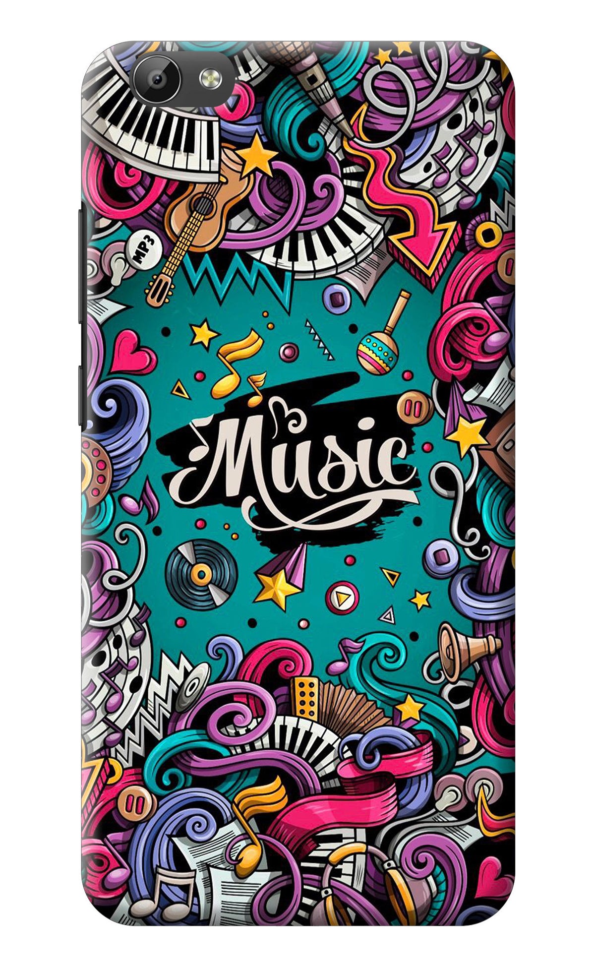 Music Graffiti Vivo Y66 Back Cover