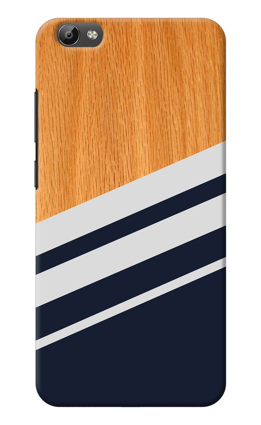 Blue and white wooden Vivo Y66 Back Cover