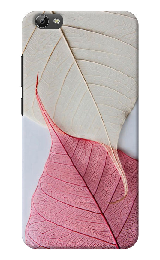 White Pink Leaf Vivo Y66 Back Cover