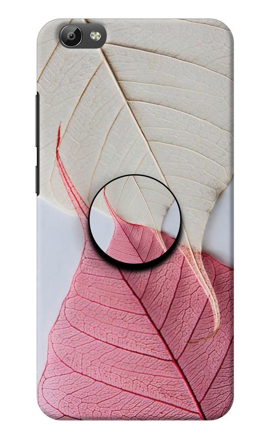 White Pink Leaf Vivo Y66 Pop Case