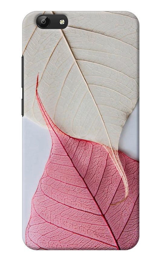 White Pink Leaf Vivo Y69 Back Cover
