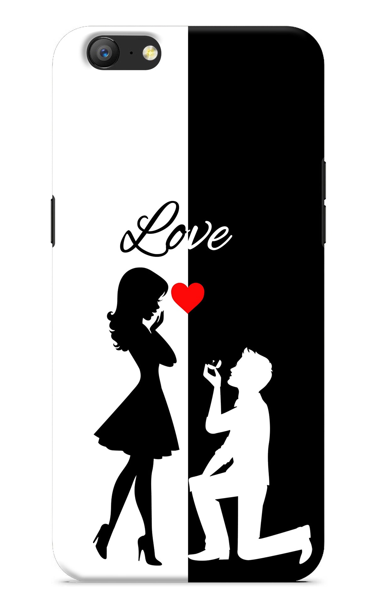 Love Propose Black And White Oppo A57 Back Cover