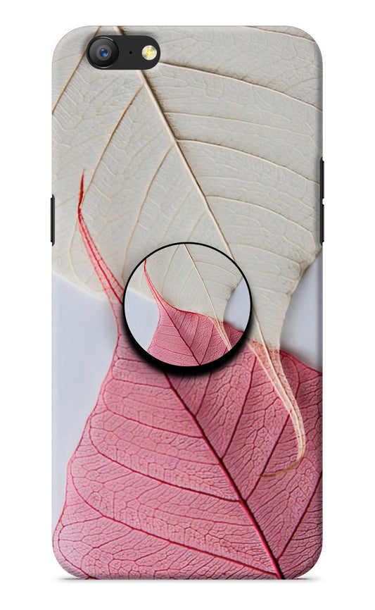 White Pink Leaf Oppo A57 Pop Case