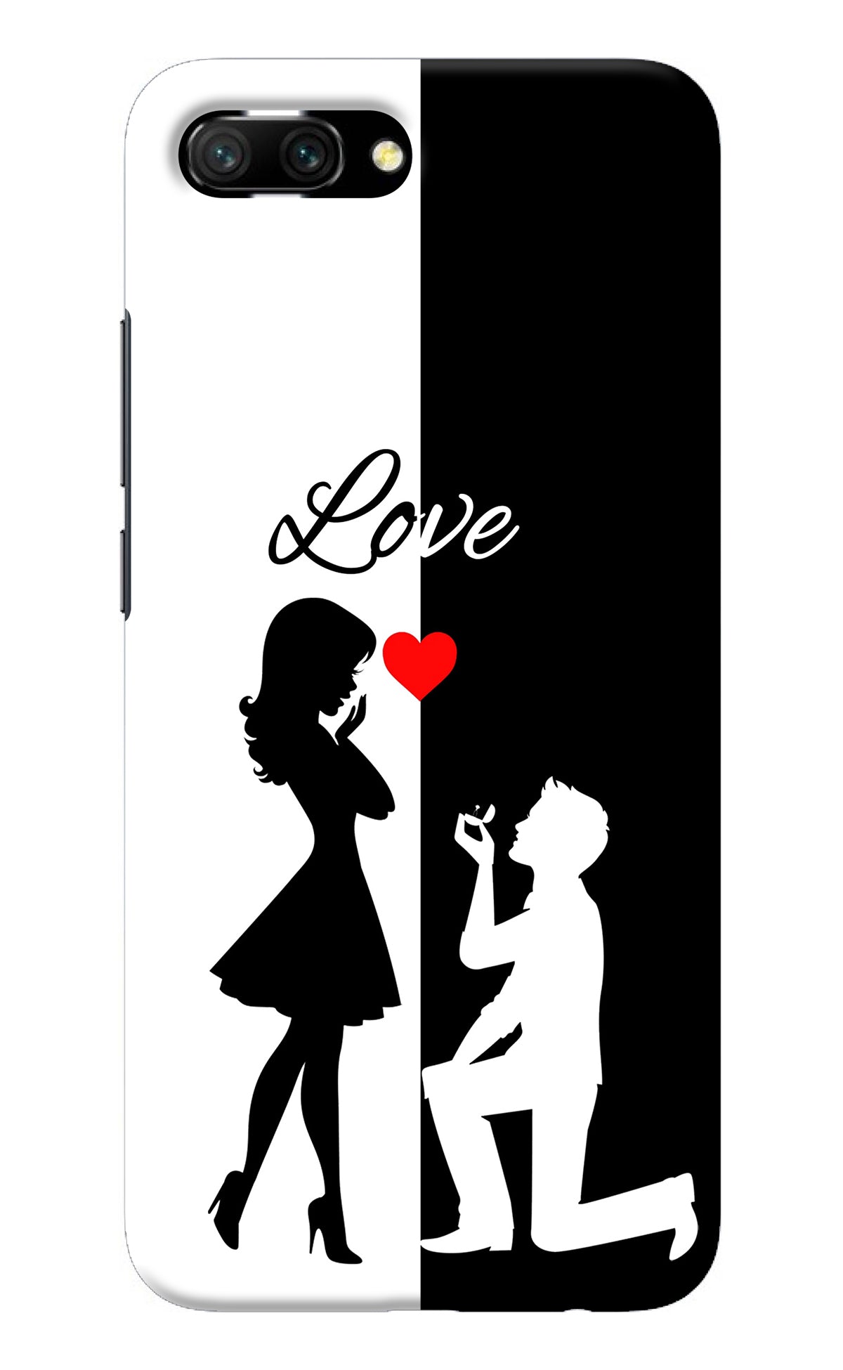 Love Propose Black And White Honor 10 Back Cover