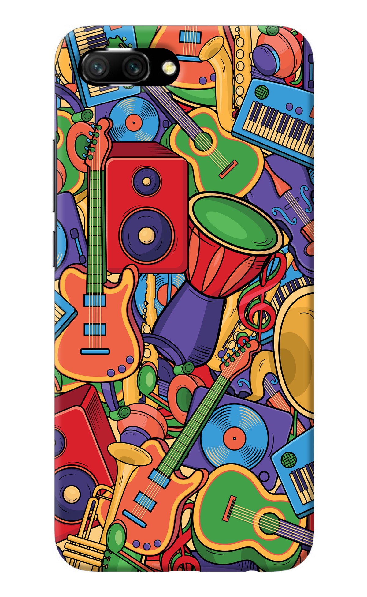 Music Instrument Doodle Honor 10 Back Cover