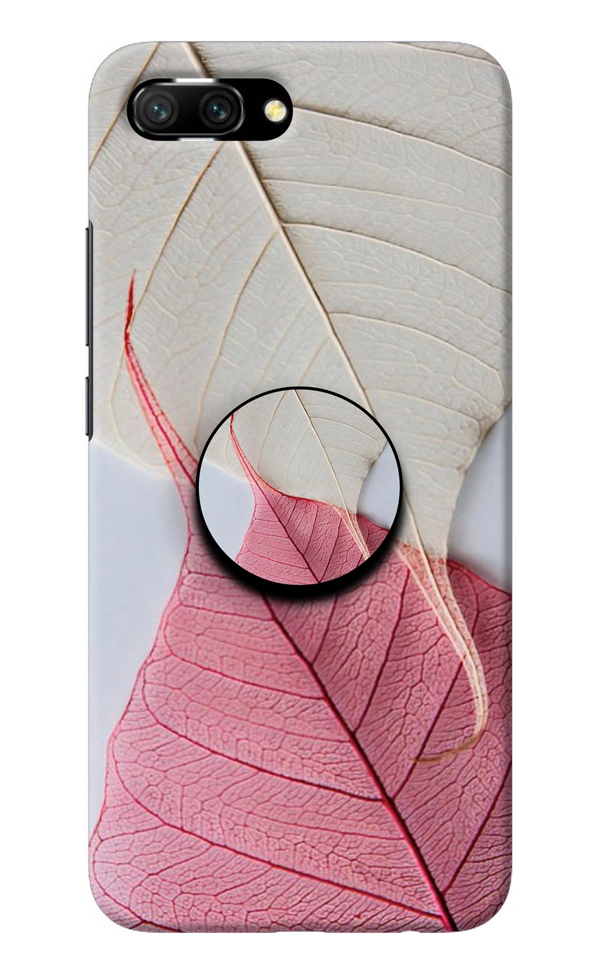 White Pink Leaf Honor 10 Pop Case