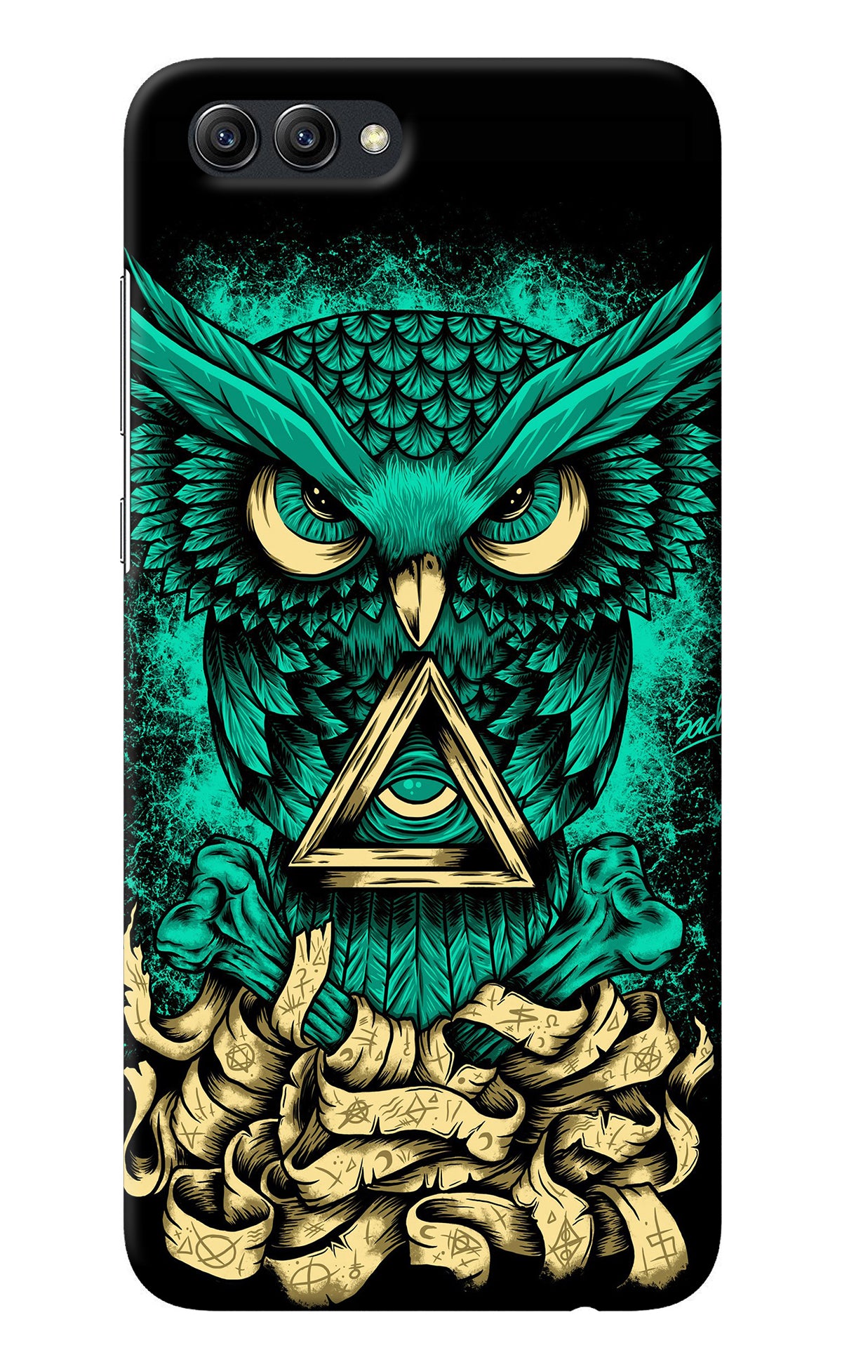 Green Owl Honor View 10 Back Cover