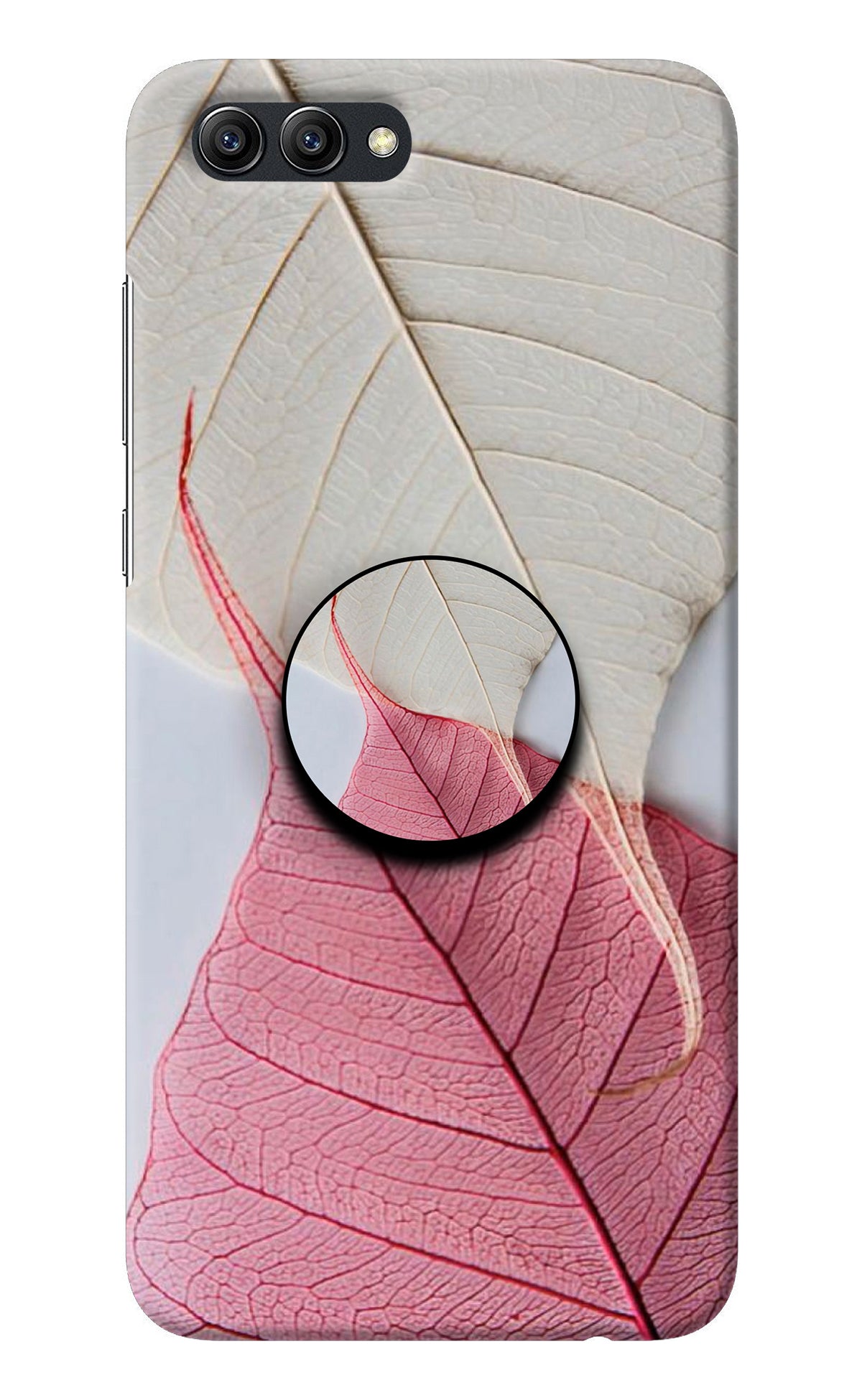 White Pink Leaf Honor View 10 Pop Case