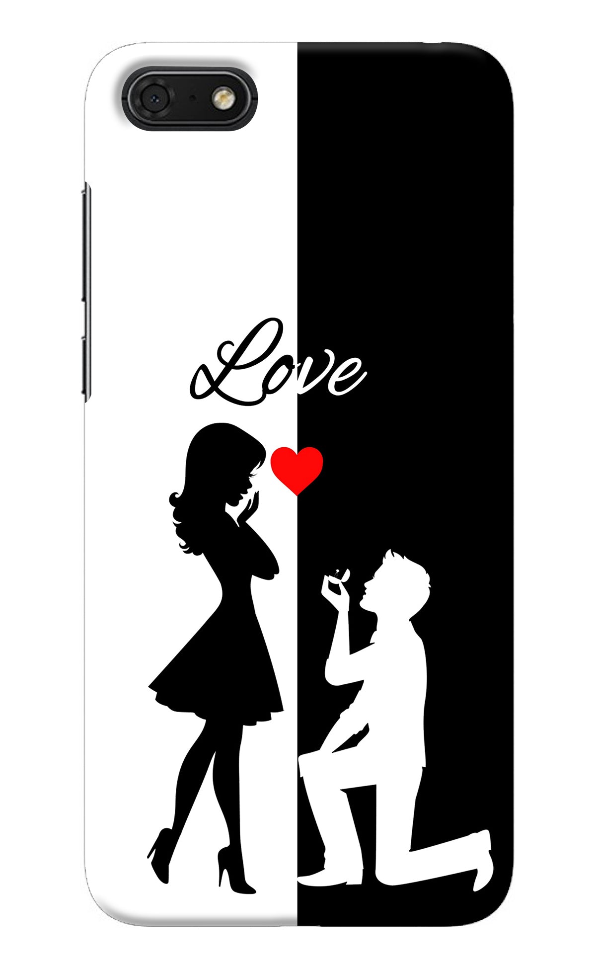 Love Propose Black And White Honor 7S Back Cover