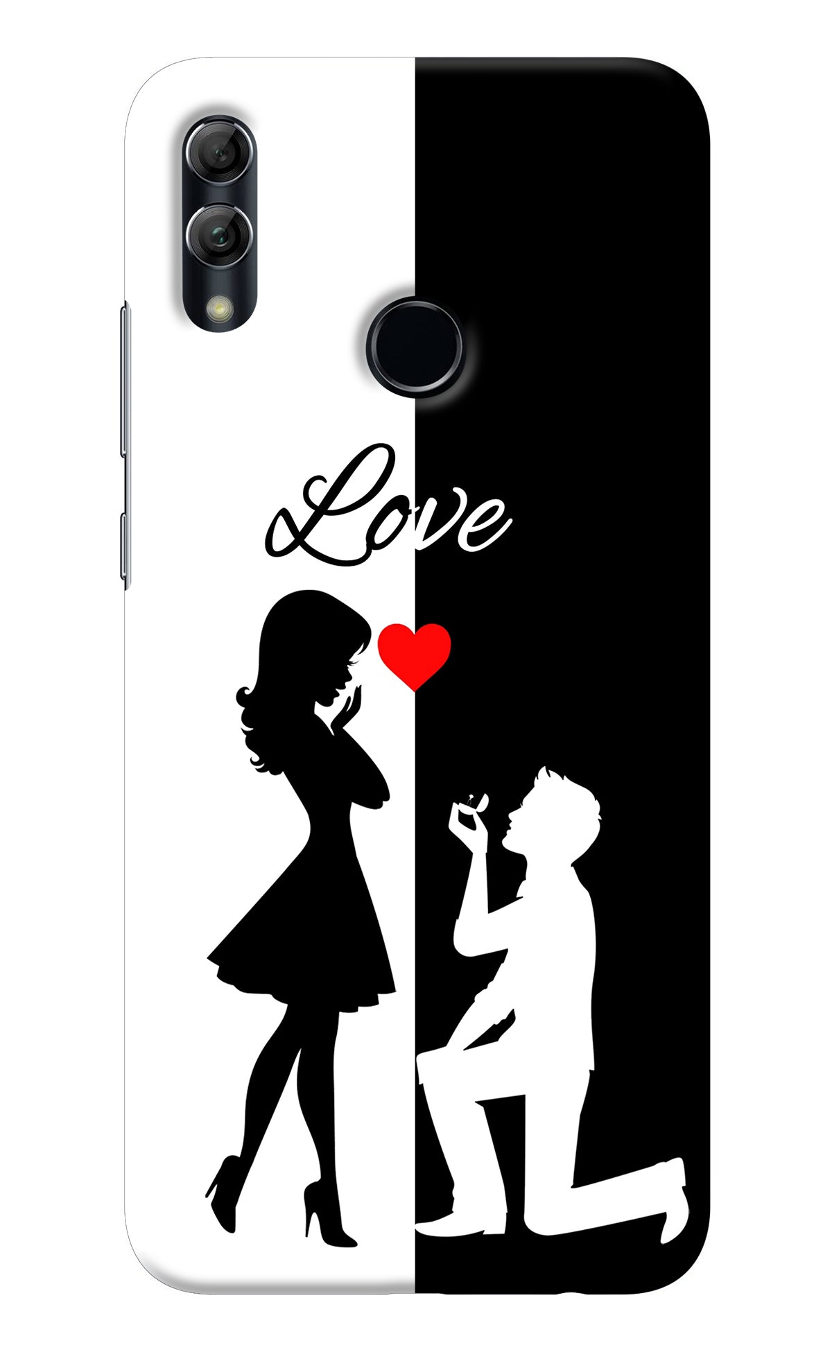 Love Propose Black And White Honor 10 Lite Back Cover