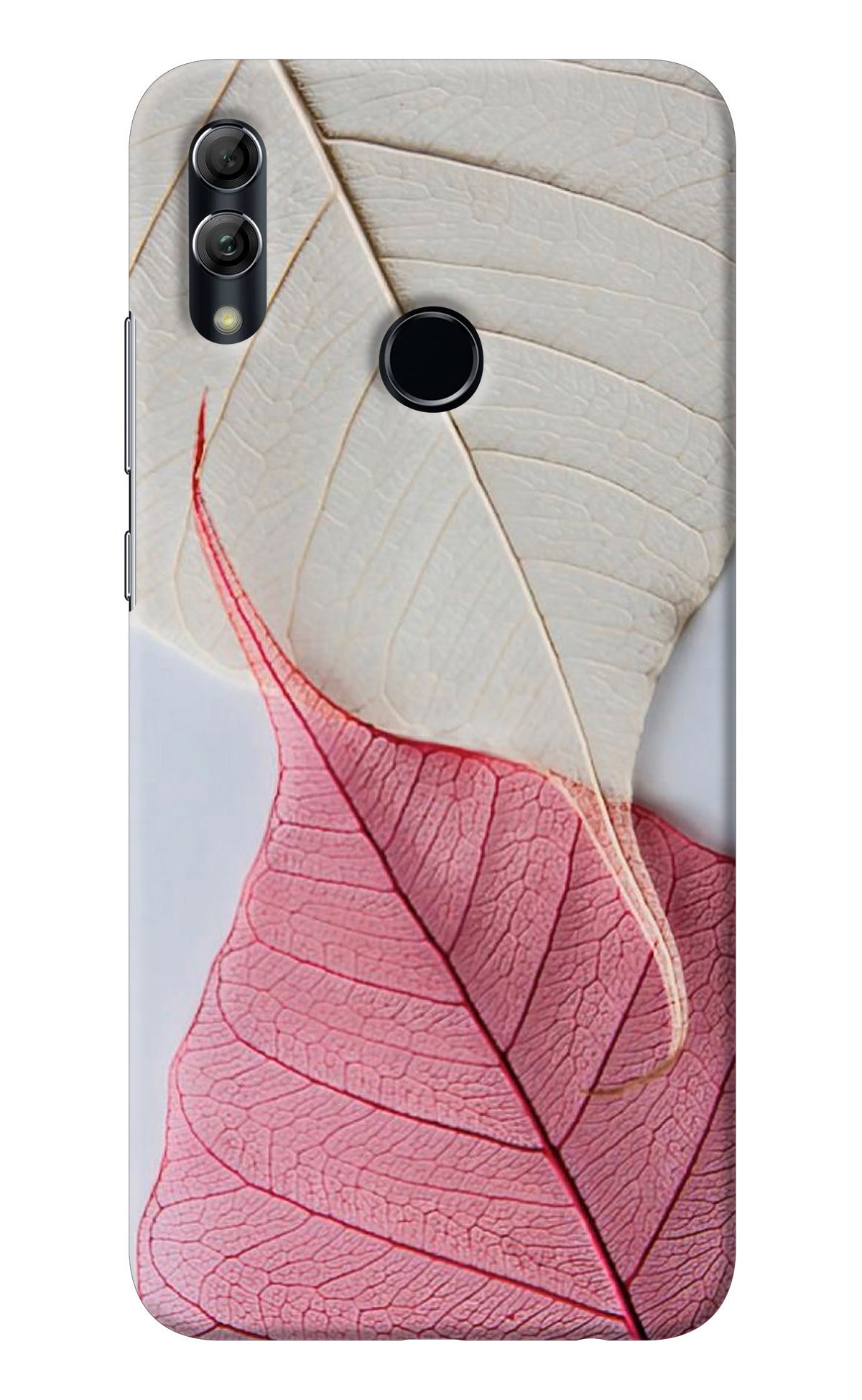 White Pink Leaf Honor 10 Lite Back Cover