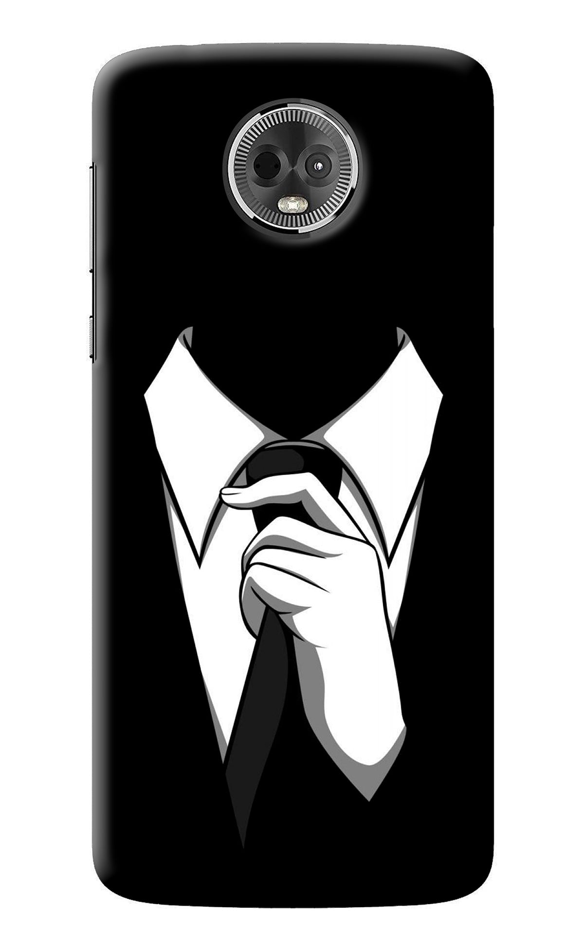 Black Tie Moto E5 Plus Back Cover