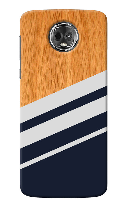 Blue and white wooden Moto E5 Plus Back Cover